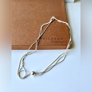Silpada Sterling Silver Bead Necklace with three strands of Sterling Silver